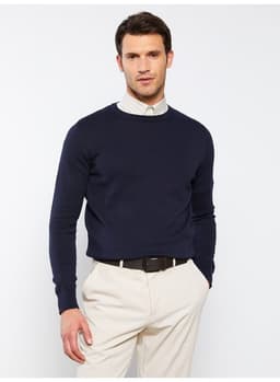 Crew Neck Long Sleeve Men's Knitwear Sweater 4