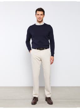 Crew Neck Long Sleeve Men's Knitwear Sweater 3